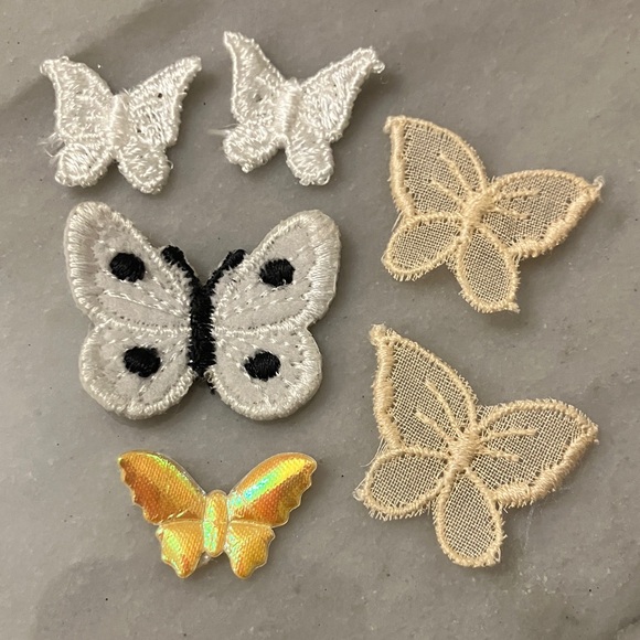 Other - (6) Vintage Butterfly Embroidered Patches Set sew project appliqué